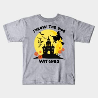 Throw the Dice Witches Halloween Bunco Party Kids T-Shirt